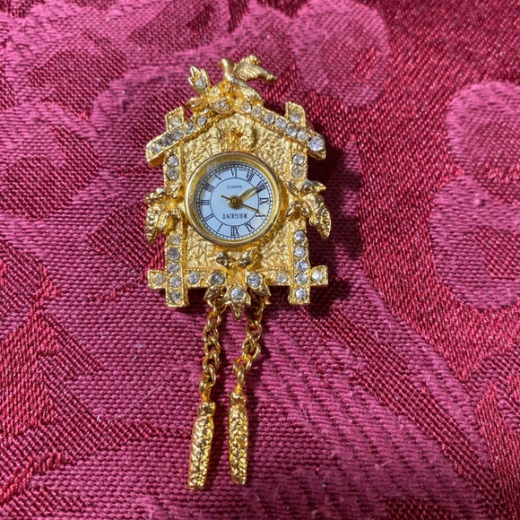 Regent Quartz Cuckoo Clock Brooch or Pendant. Not tested, may or may not work. - Picture 2 of 4